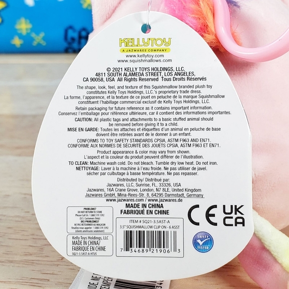 Squishmallow Sabrina the Caticorn 3.5" Clip UltraSoft Stuffed Plush Toy NWT - Picture 12 of 12